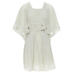 runway CHLOE mint green embroidery anglais eyelet handkerchief layared dress XS