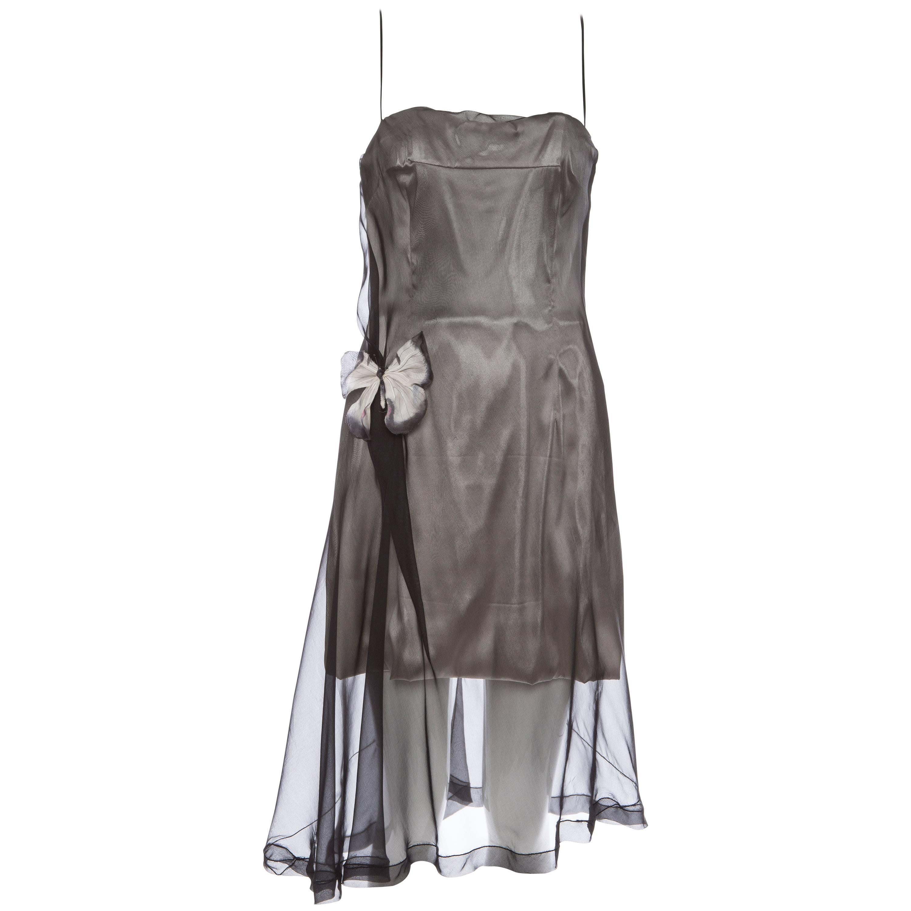 Dolce & Gabbana Runway Silk Chiffon Stromboli Collection Dress, Spring 1998 For Sale