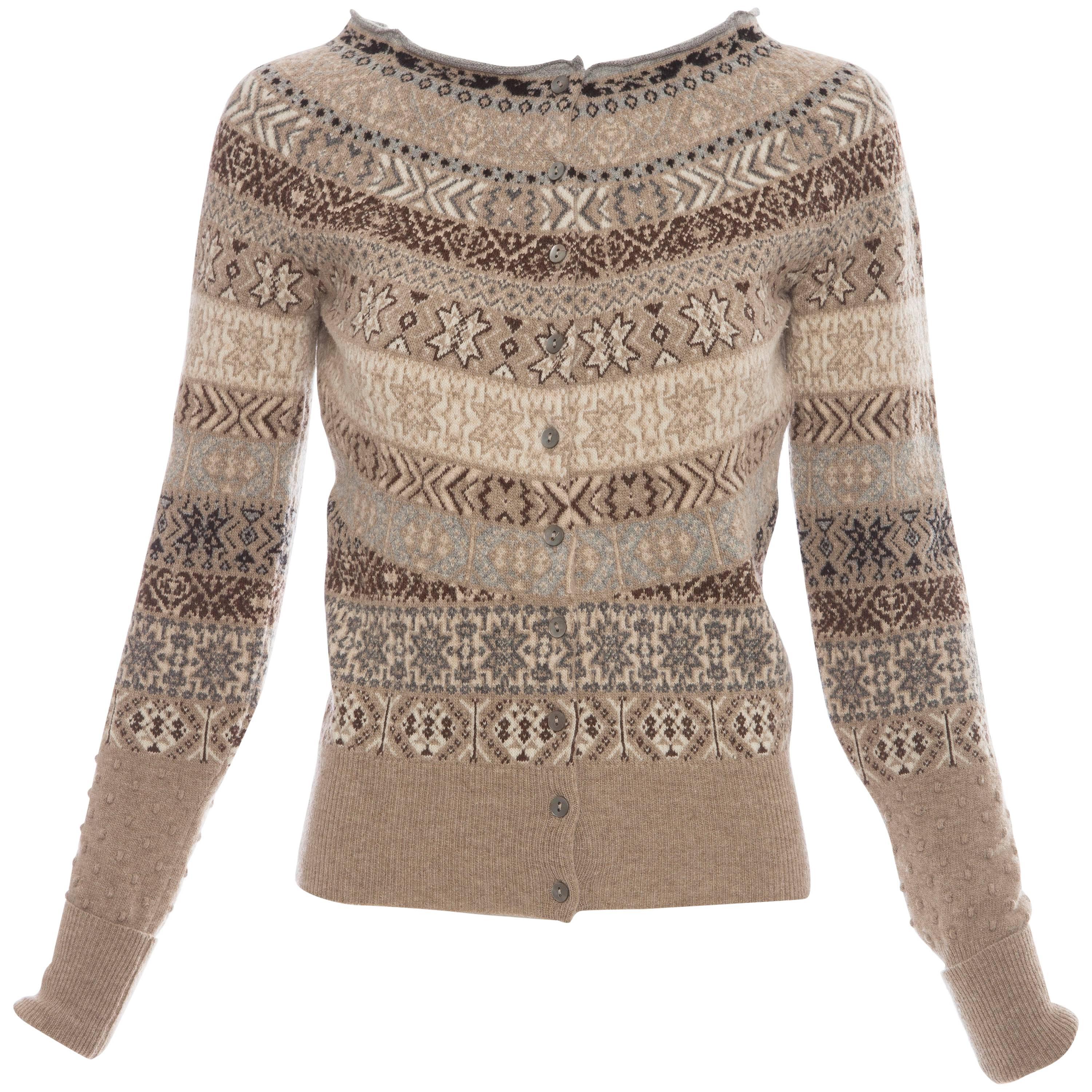 Alexander McQueen Wool Cardigan With Bateau Neckline, Autumn - Winter 2005