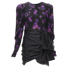 MAGDA BUTRYM Matera crystal embellished purple floral wrap skirt dress FR34 XS