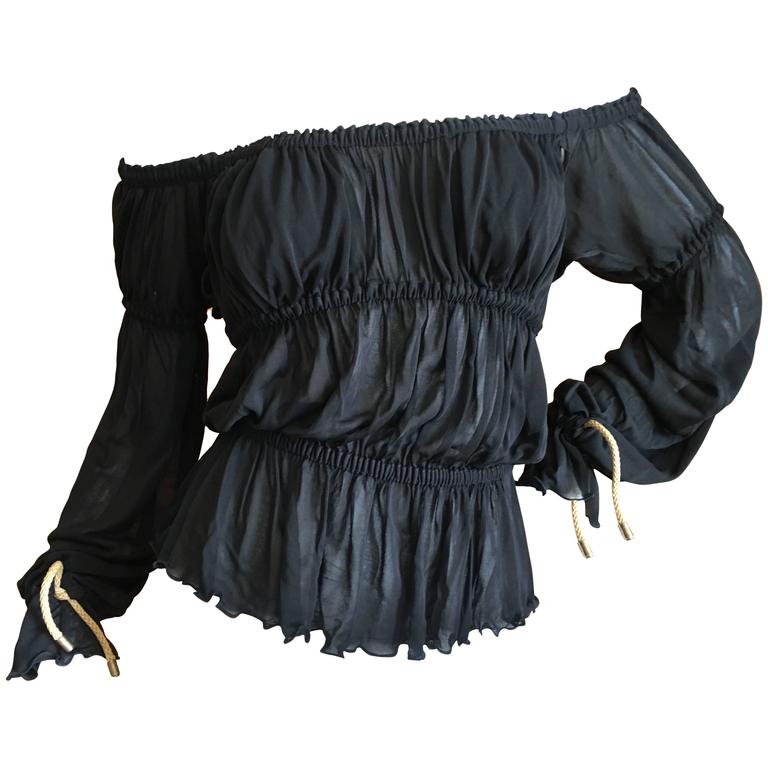Yves Saint Laurent by Tom Ford Romantic Black Top For Sale at 1stDibs