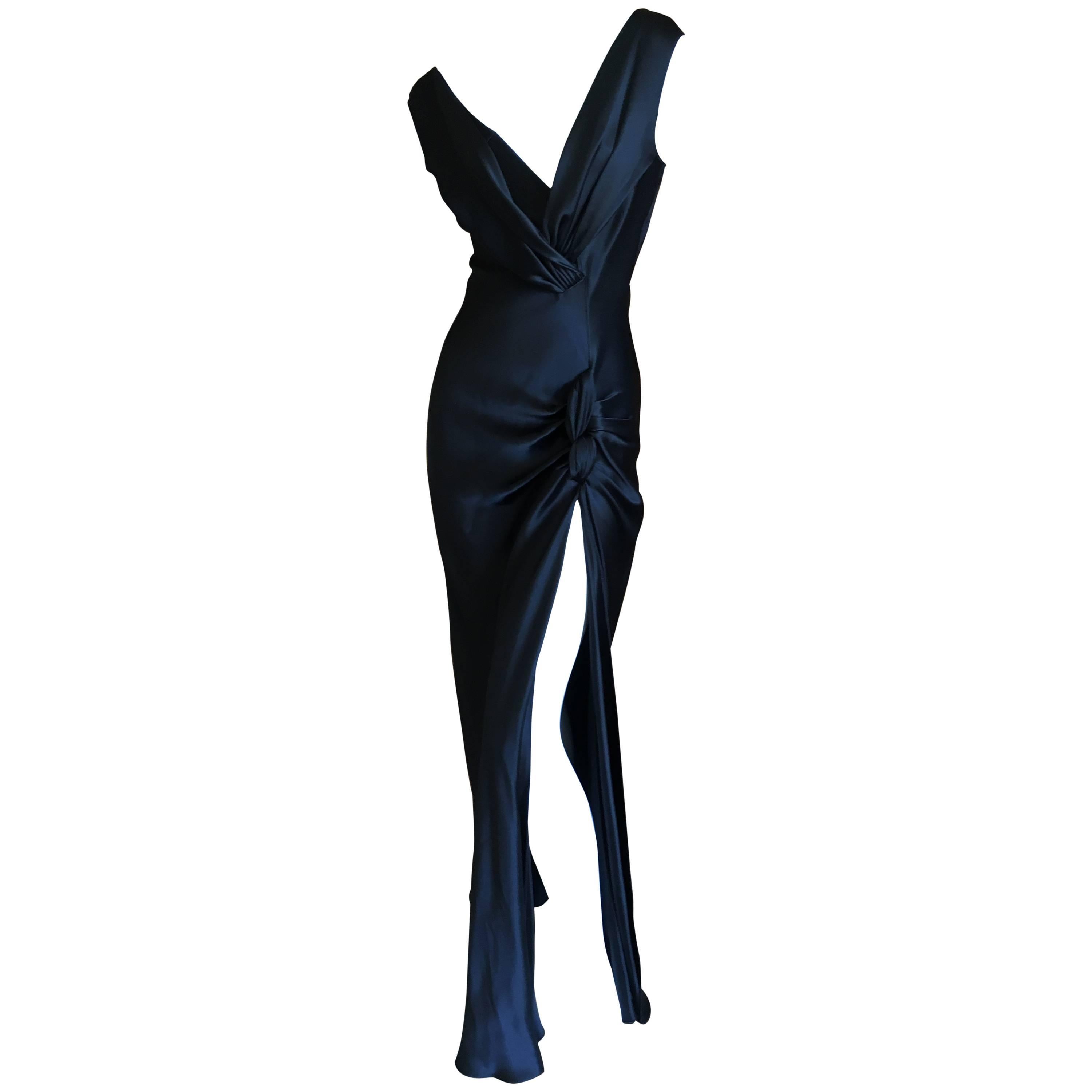 Christian Dior by John Galliano Bias Cut Silk Evening Dress with High Slit