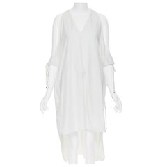 ROSETTA GETTY blanc coton or harware tie side high low casual dress XS