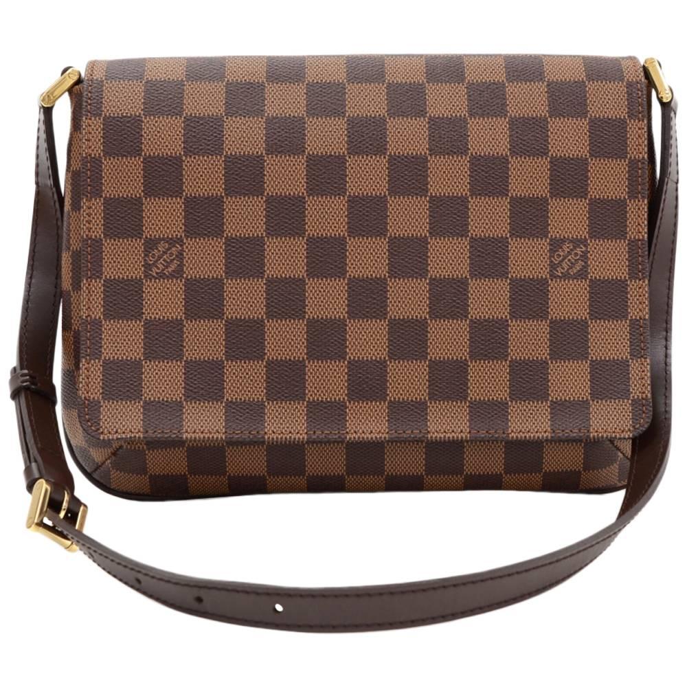 Louis Vuitton Musette Tango Ebene Damier Canvas Shoulder Bag