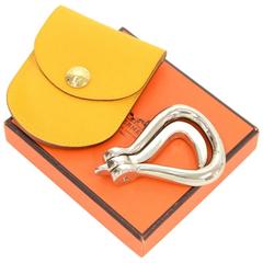 Vintage Hermes Folding Hoof Pick + Yellow Leather Case