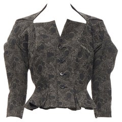rare JUNYA WATANABE 1999 grey floral lace jacquard transformable jacket M