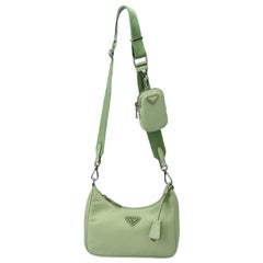 Prada Re-edition 2005 Textured Leather And Nylon Shoulder Bag