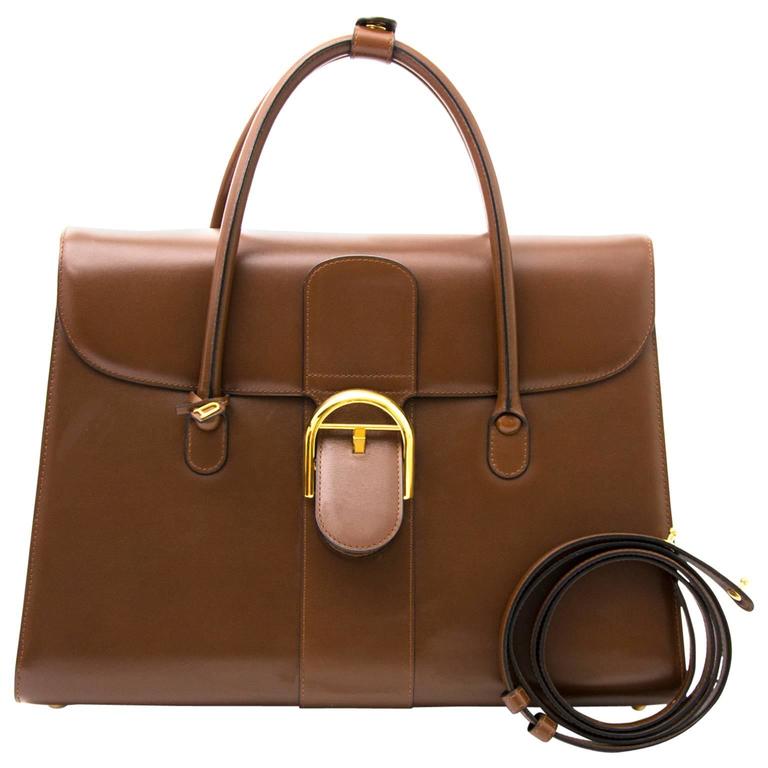 Delvaux Brown Double Poignée Brillant Bag For At 1stdibs Delvaux Brown Double Poignée Brillant Bag For