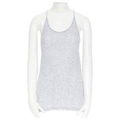 T BY ALEXANDER WANG hellgrauer Tencel-Tank aus Woll-Kaschmirmischung mit T-Riemen XS