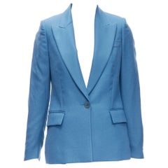 STELLA MCCARTNEY 2010 Blaue 100 % Wolle geriebene Knöpfe  Blazerjacke IT36 XXS