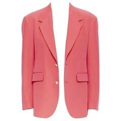 VERSACE 2019 Runway shocking neon pink oversized blazer jacket EU48 M