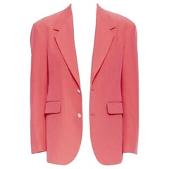 VERSACE Veste blazer surdimensionnée rose fluo étonnant défilé 2019 EU48 M