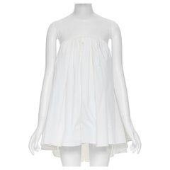 MATICEVSKI 2016 Profound Top blanc coton corset désossé bustier évasé XS