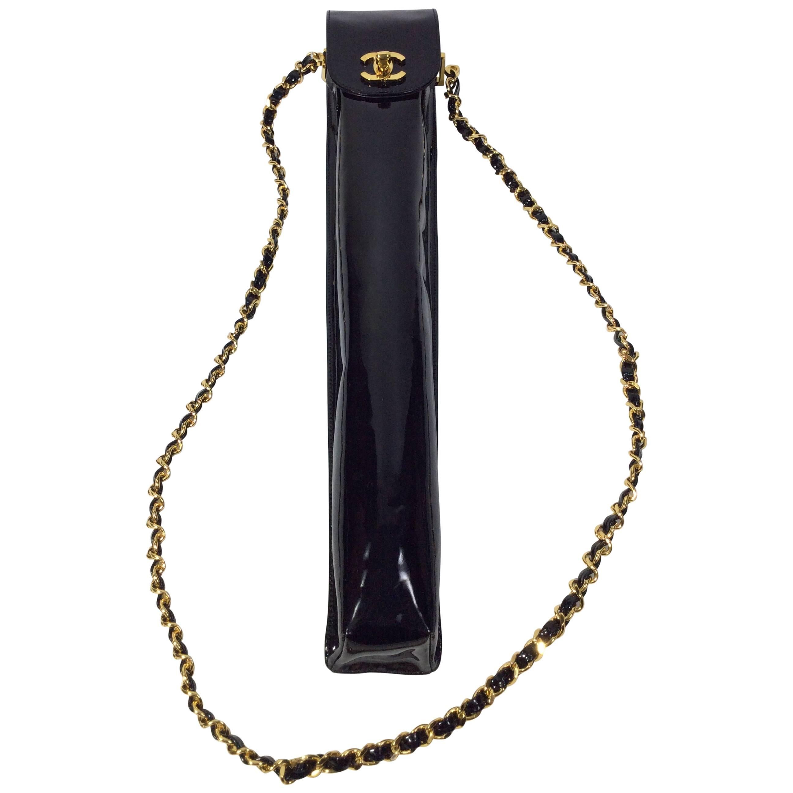 Chanel Black Patent Leather Umbrella Carrier