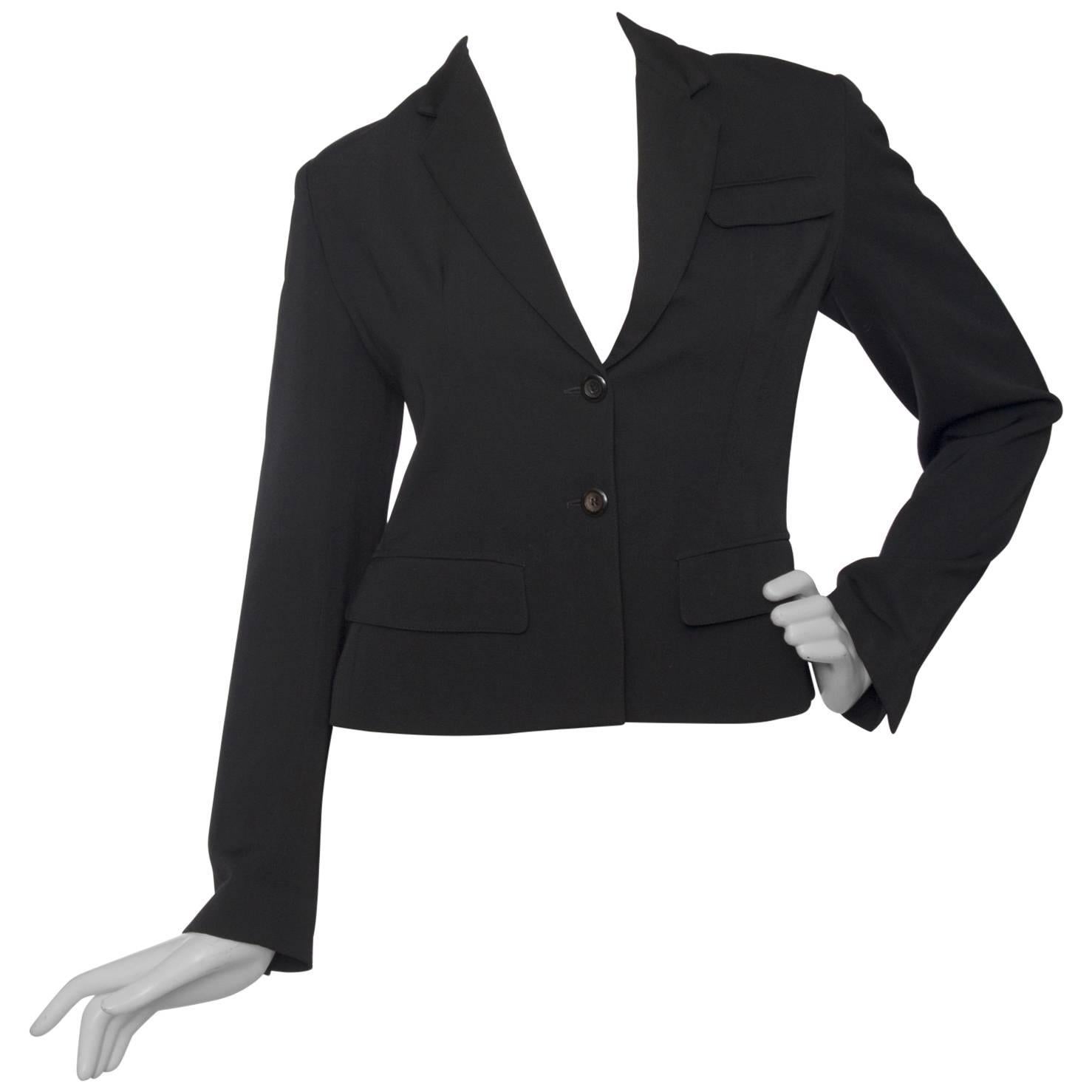 A Classic 90s Black Cropped Alaia Blazer