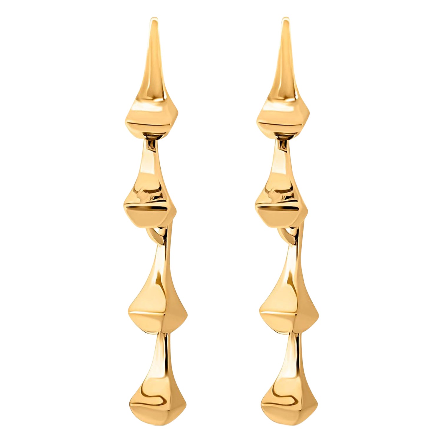 Diamond Yellow Gold Drop Earrings at 1stDibs