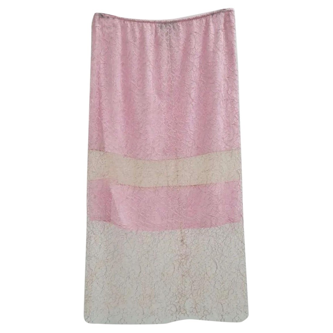 Chanel Runway Pink Lace Midi Skirt