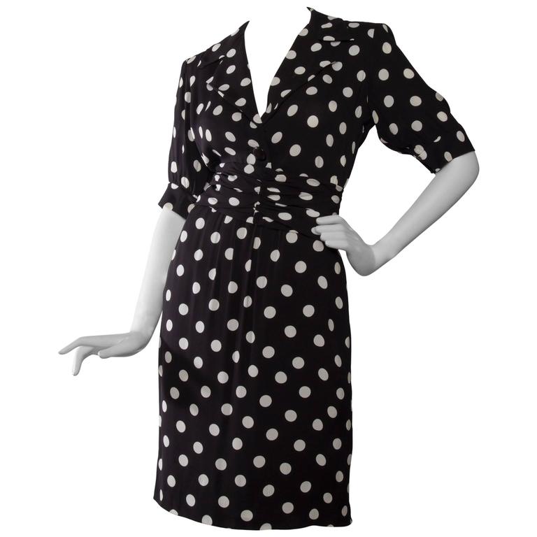 ysl polka dot dress