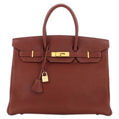 Hermes Birkin Handbag Rouge H Togo with Gold Hardware 35