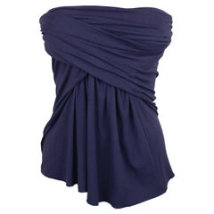 EMPORIO ARMANI – Genuine Purple Strapless Draped Top  Size 10US 40EU