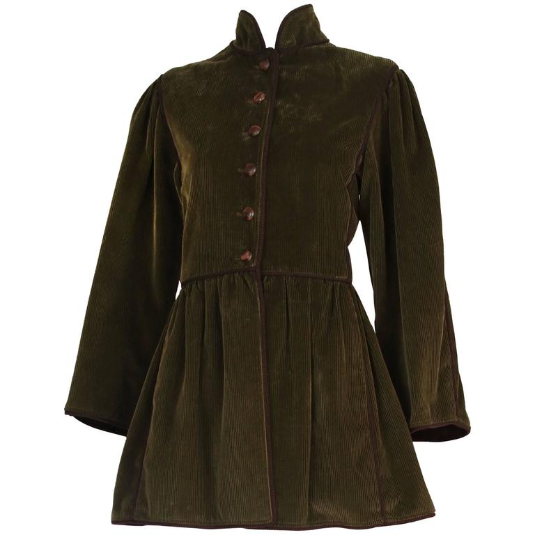 1970's Yves Saint Laurent YSL Russian Collection Green 1970's Yves Saint Laurent YSL Russian Collection Green