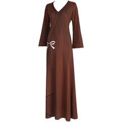 roberta di Camerino 1970's Bedrucktes Trompe L'Oeil Jersey Kleid