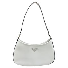 Prada Cleo White Leather Shoulder Bag