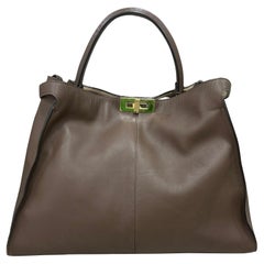Fendi Peekaboo X-Lite Mud Leather Top Handle Bag