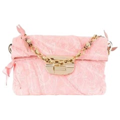 2000s Nina Ricci Vintage pink leather laced small bag