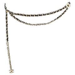 Chanel CC B17P Leather Chain Long Necklace Belt