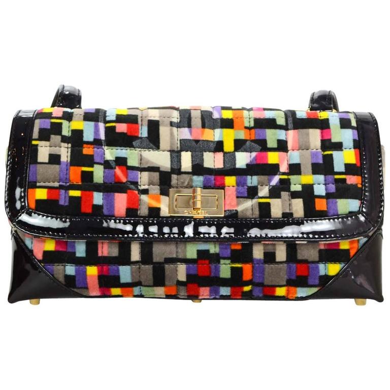 Chanel Multicolor Quilted Velvet Reissue Flap Shoulder Bag For Sale at ...