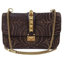 Valentino Glamrock Brown Leather Embroidered Bag