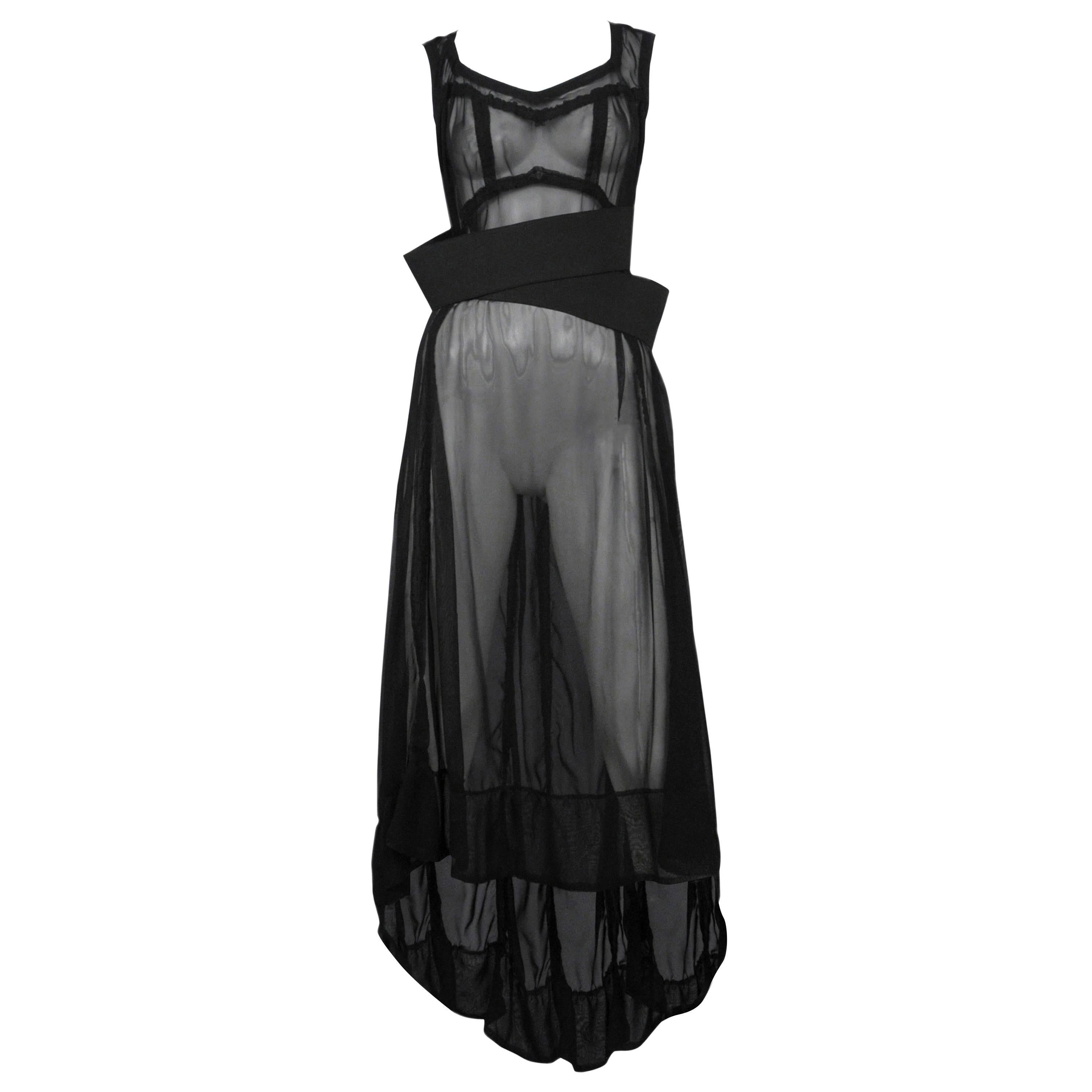 CDG Black Sheer Elastic Dress 2010