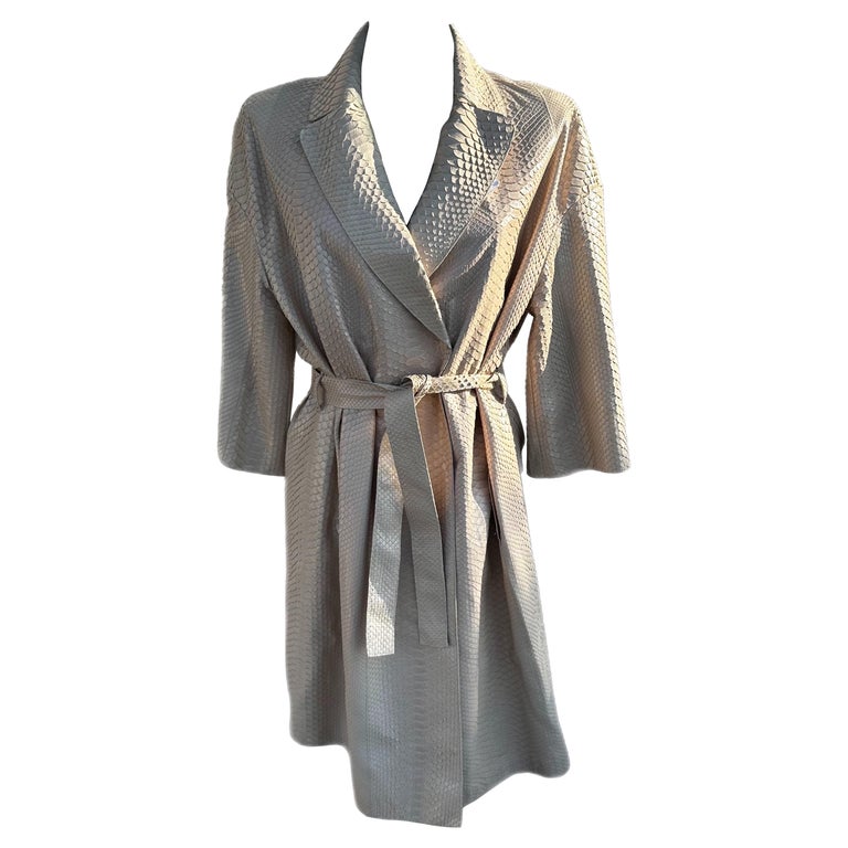 Brunello Cucinelli Python trench coat For Sale at 1stDibs