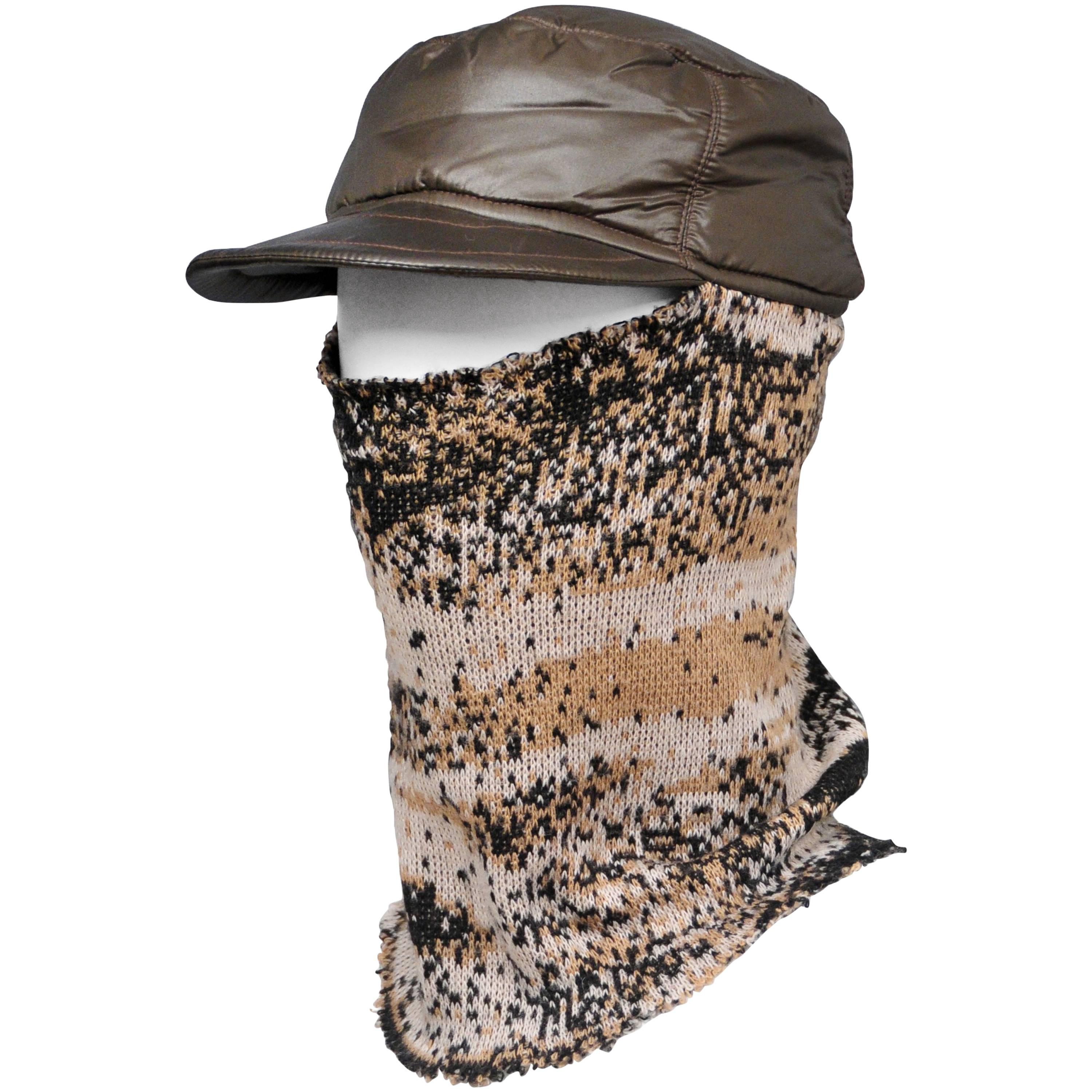 Raf Simons Digital Camouflage Knit & Nylon Balaclava Hat 2002-03