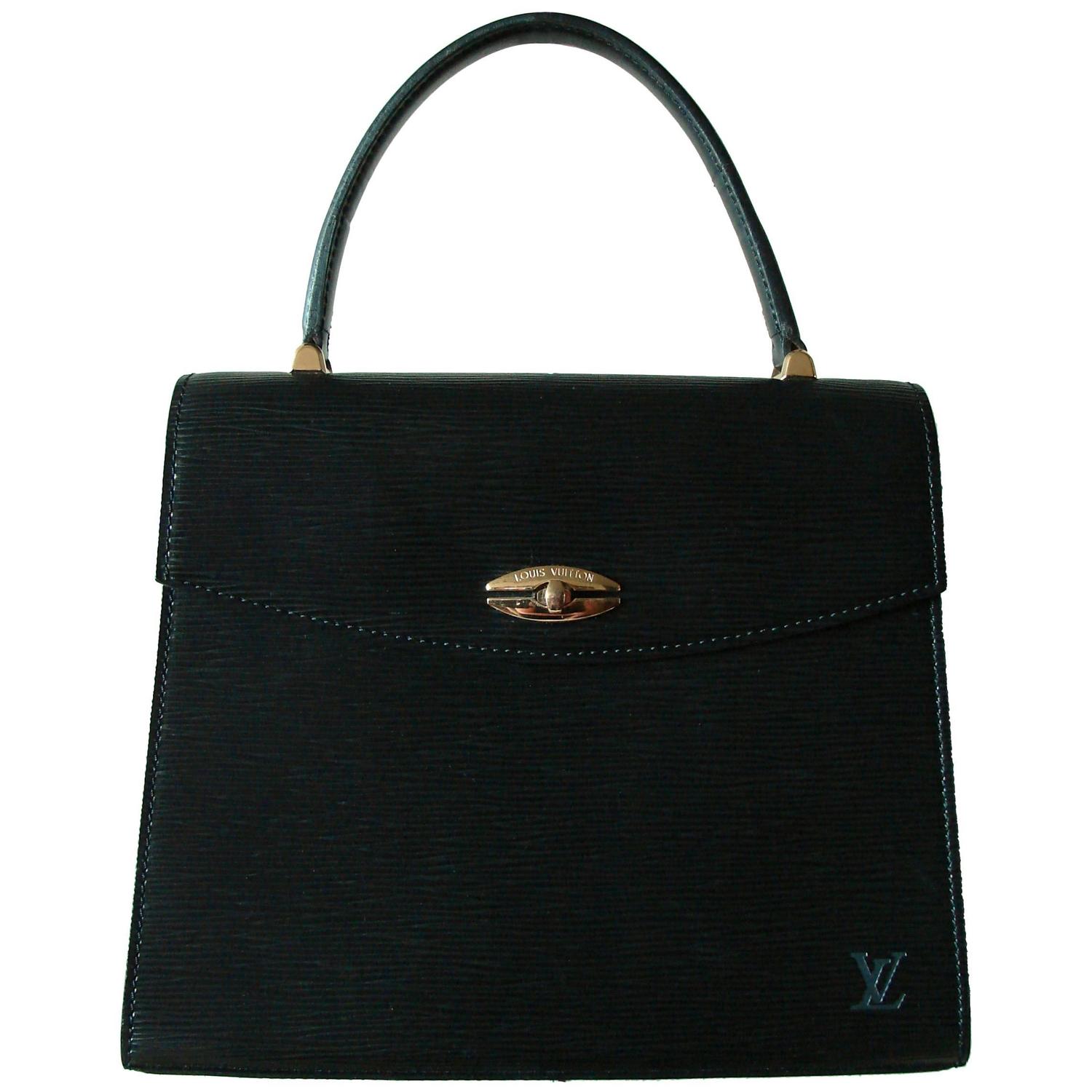 Classic Louis Vuitton Malesherbes Bag Black Epi Leather Handbag + Dust Cover &#39;97 For Sale at 1stdibs
