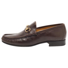 Gucci Brown Leather Horsebit 1953 Loafers Size 42.5