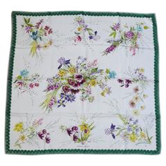 Hermes 1961 Print Silk Carré Scarf "Fleurs et Galons" by Madame La Torre 5