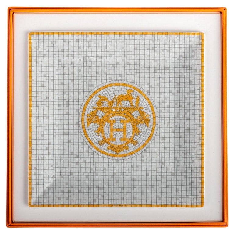 Hermes Mosaic Porcelain Square Plate NIB For Sale at 1stDibs