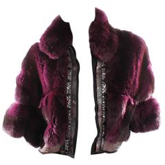 Roberto Cavalli Chinchilla & Python Fur Coat - purple 40th anniversary 