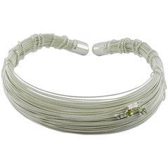 Christian Lacroix Vintage Silver Tone Bundled Wires Rigid Choker Necklace 12