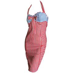 Jean-Charles de Castelbajac Patriotic Stripe Linen Day Dress