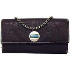 Tiffany & Co. Aubergine Grained Leather Small City Clutch Above Excellent 