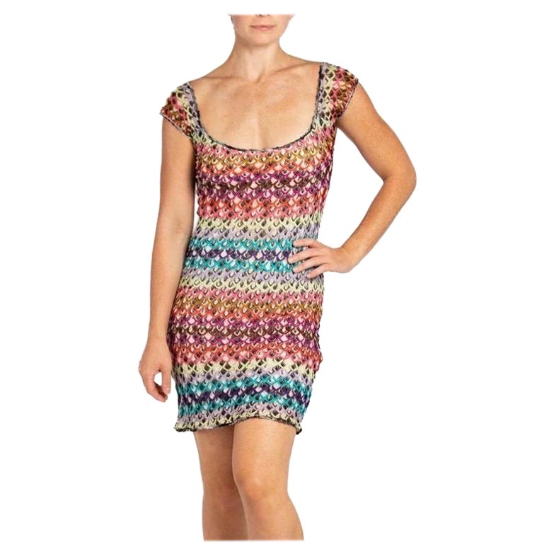 MISSONI Multi Colored Knit Stretchy Dress For Sale