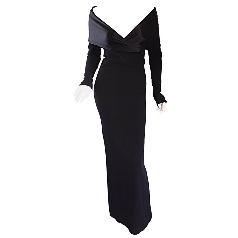 Elegant Jean Paul Gaultier Vintage Black Crepe Jersey Off Shoulder ...