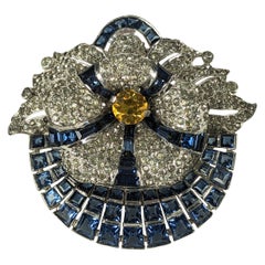Broche Flor Zafiro Art Decó Calibre Set