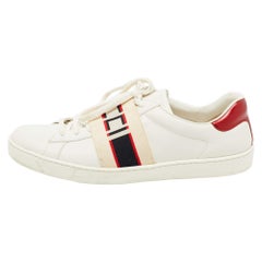 Gucci White Leather Logo Band Ace Sneakers Size 42