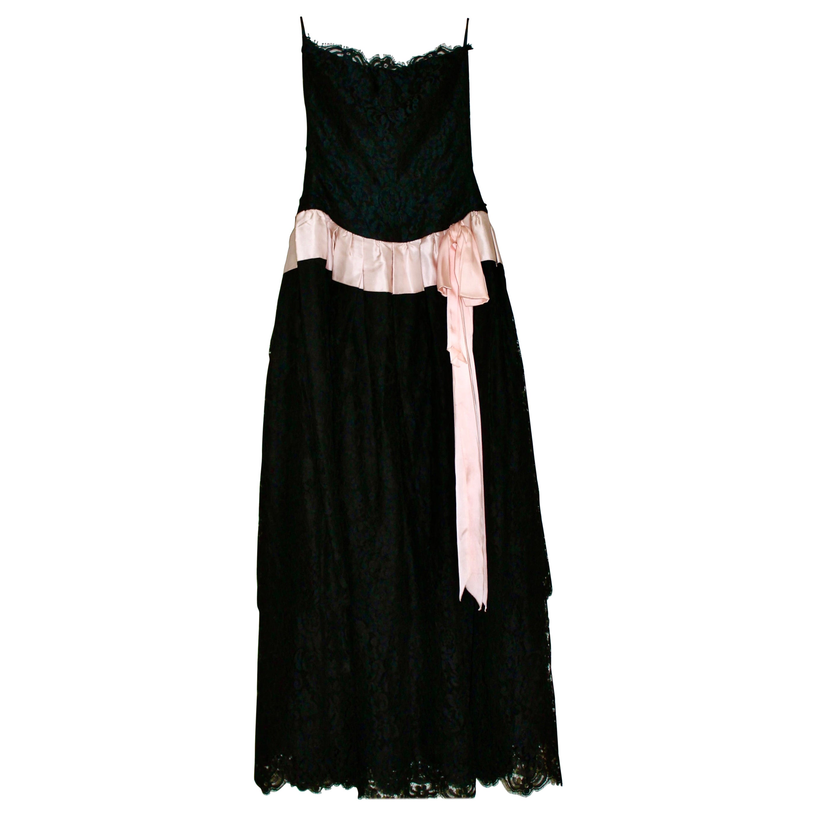 Karl Lagerfeld for Chanel Black Lace Gown For Sale