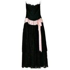 Retro Karl Lagerfeld for Chanel Black Lace Gown