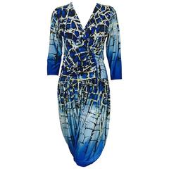 Roberto Cavalli Blue Abstract Print Jumpsuit With Pantaloons-New with Tags! 11